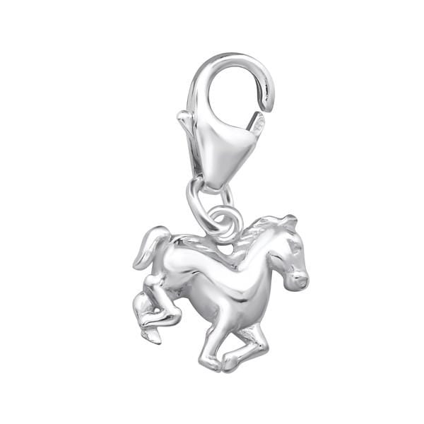 Silver Horse Clip on Charm