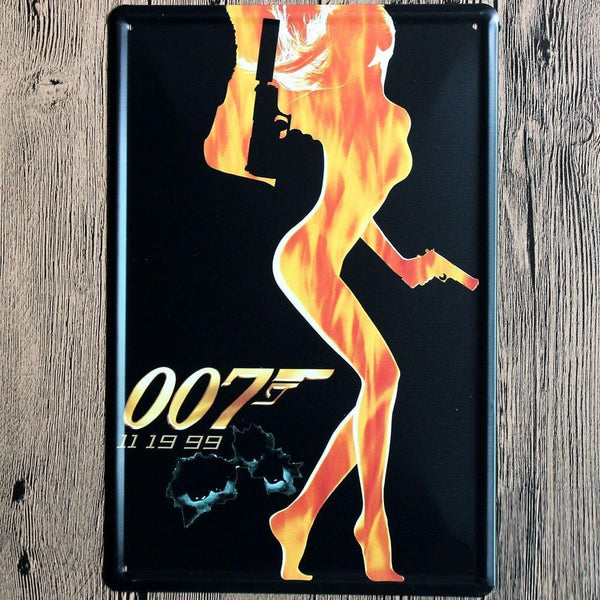 007 Sexy Girl  Metal Tin Sign Poster
