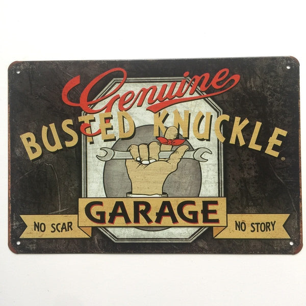 Busted Knuckle Garage Tin Sign Poster