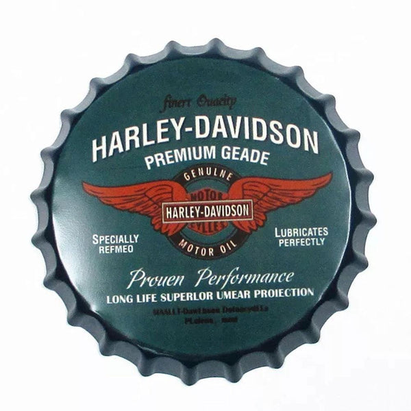Harley Davidson Beer Cap Metal Tin Sign Poster