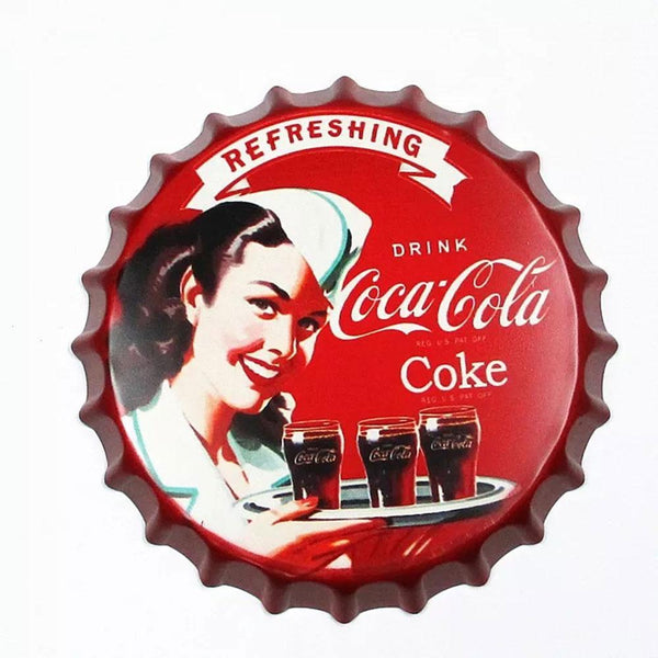 Drink Coca Cola Beer Cap Metal Tin Sign Poster