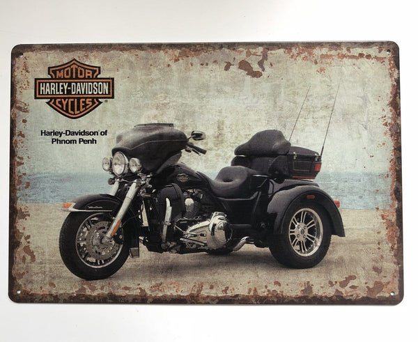 Large Vintage  Harley Davidson Metal  Poster