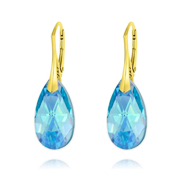 24K Gold Aquamarine Earrings