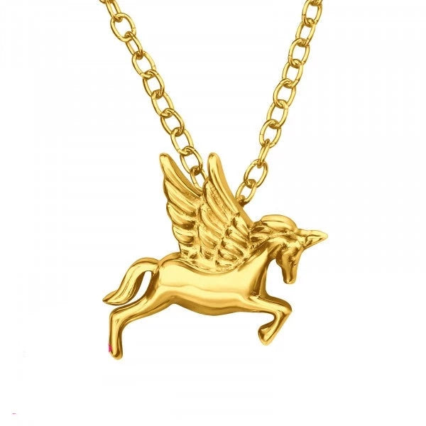 Gold Unicorn Necklace for Girls