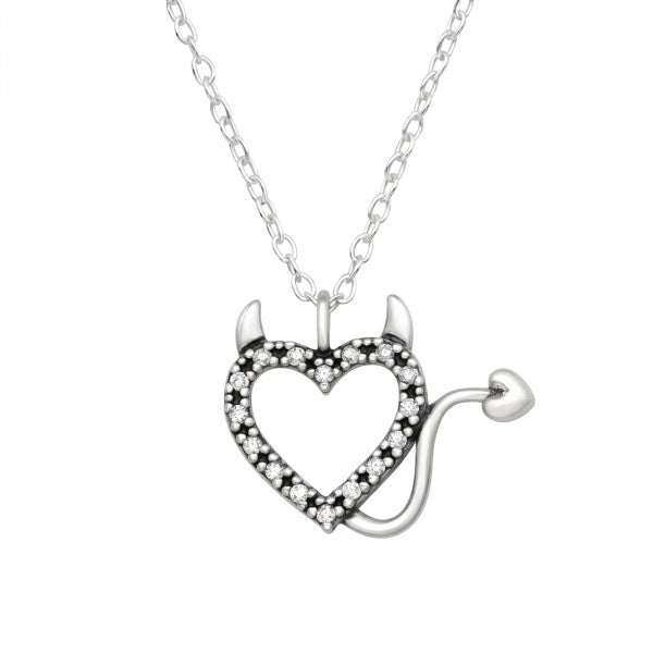 Silver Horny Heart Necklace