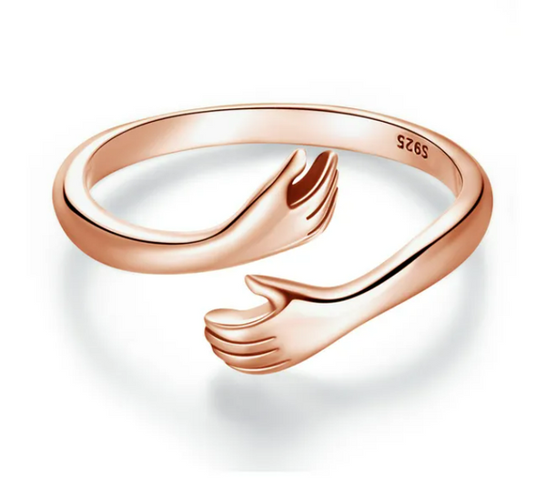 Rose Gold Hug and Love Adjustable Ring