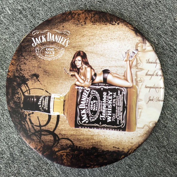 Jack Daniel  Round Tin Metal  Poster