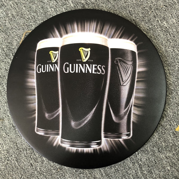 Guinness Round Tin Metal  Poster