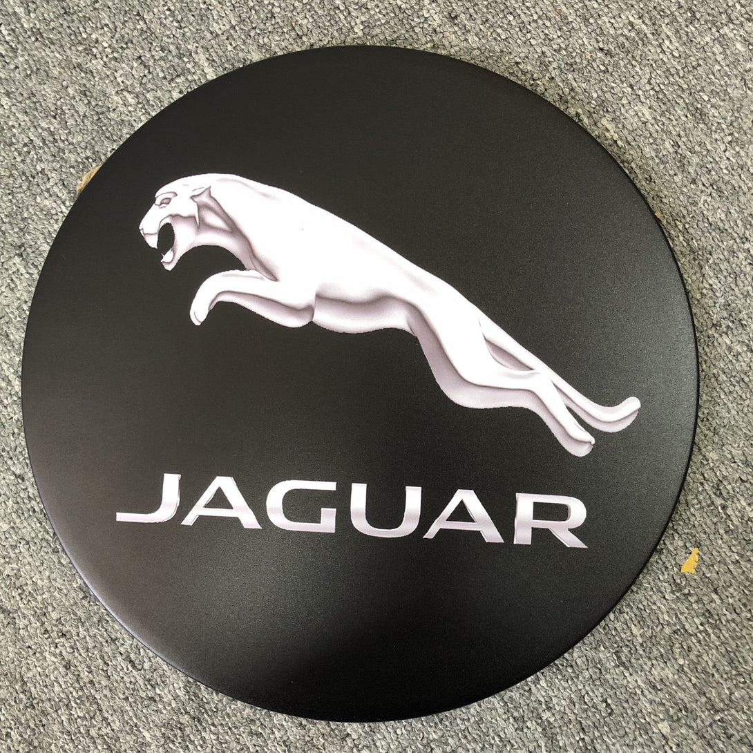 Jaguar Round Tin Metal  Poster