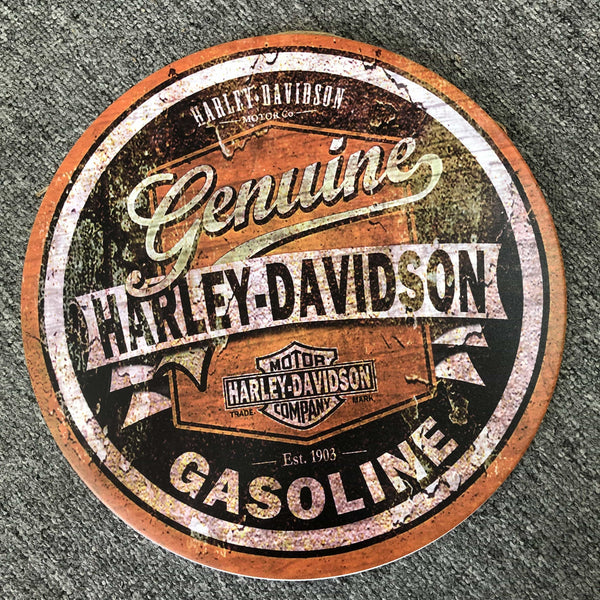 Harley Davidson  Gasoline Round Poster