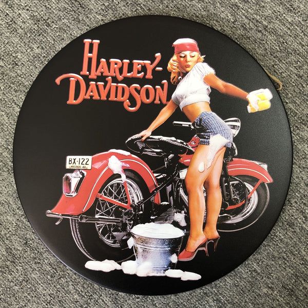 Harley Round Tin Poster