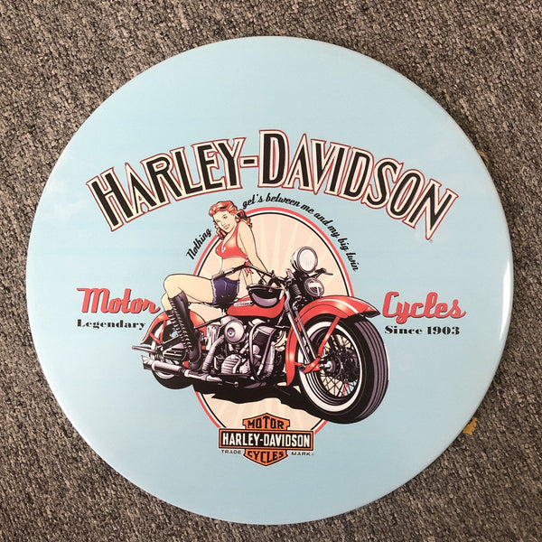 Harley Round Tin Sign Poster