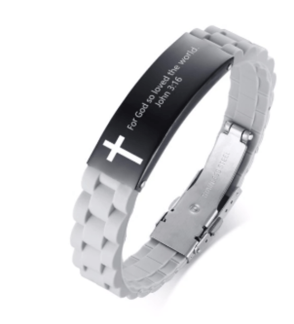 Christian Bible Verse Grey Motivational  Bracelet