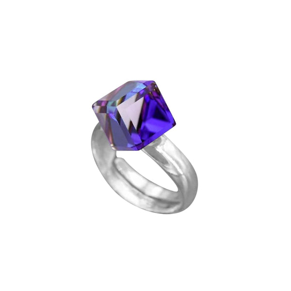 Silver Heliotrope Cube Stone ring