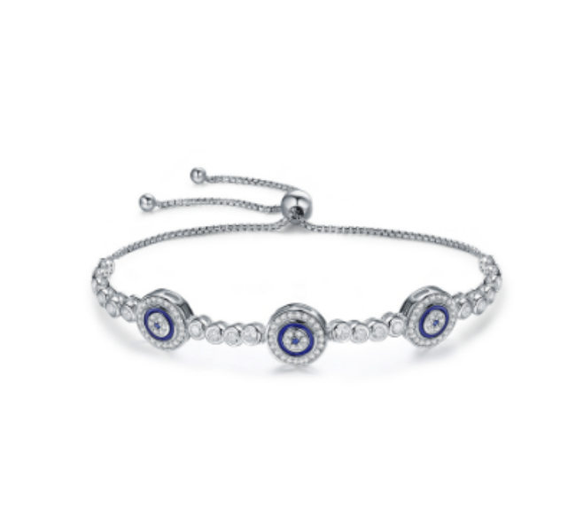 Silver and Blue Tennis Bracelet