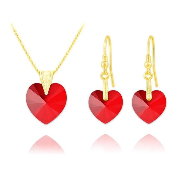 24K Gold Heart Jewellery Set Light Siam