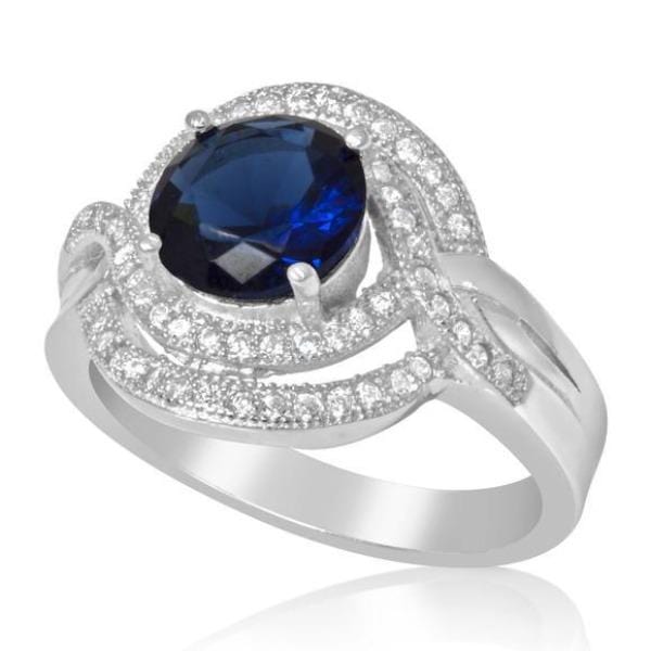  Blue Sapphire Silver Ring