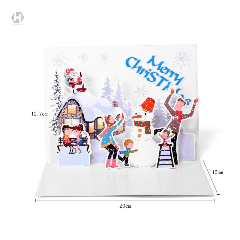 Christmas Skiing Park Card 3D Pop Up Greeting Card