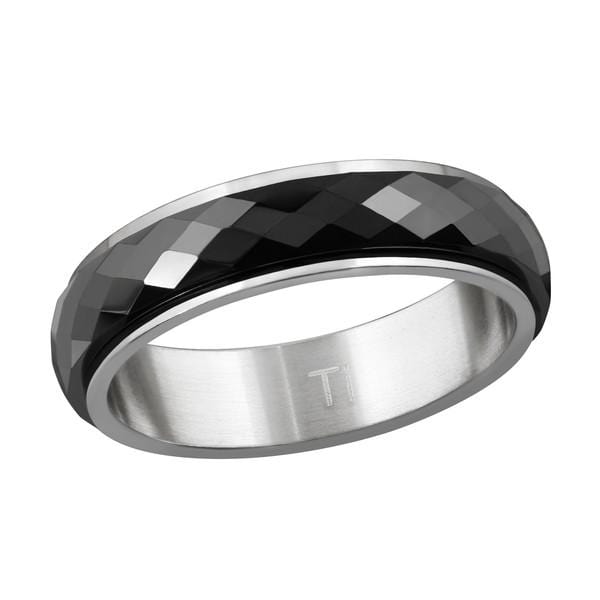 Titanium Black Spinner Wedding Ring For Men