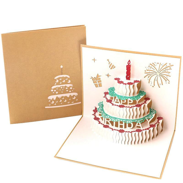 Birthday Cake with Candle 3D Pop Up Greeting Card
