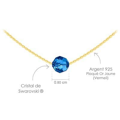 24K Gold  Choker Necklace Capri Blue
