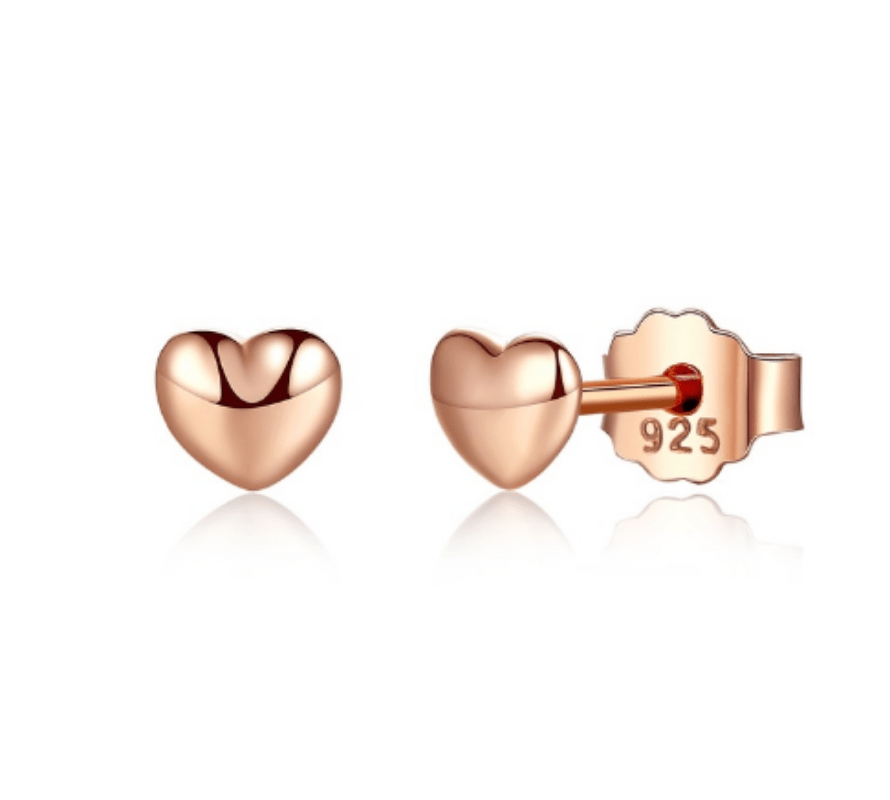 Rose Gold Heart Earrings 