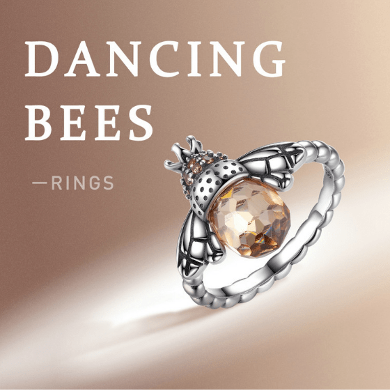 Ornate Silver Bee Ring
