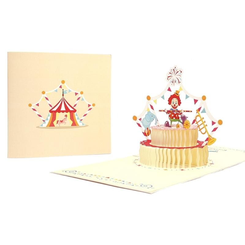 Clown Cake 3D Pop Up Greeting Card