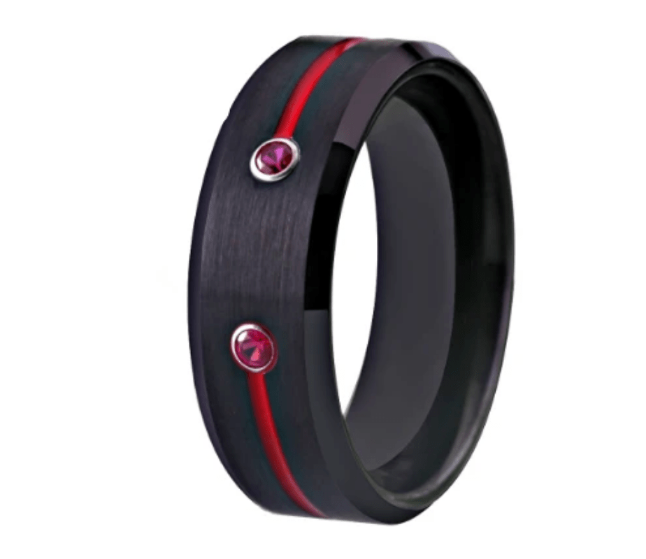 Tungsten Black CZ  Wedding Ring