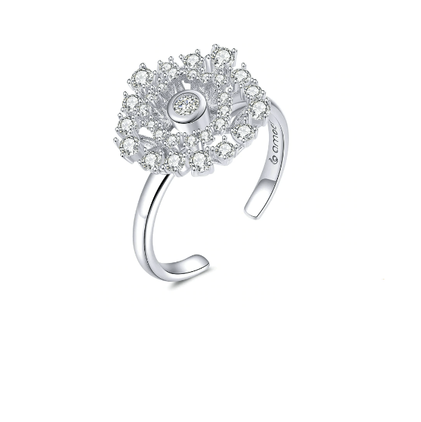 Silver Engagement  & Wedding  Adjustable Ring