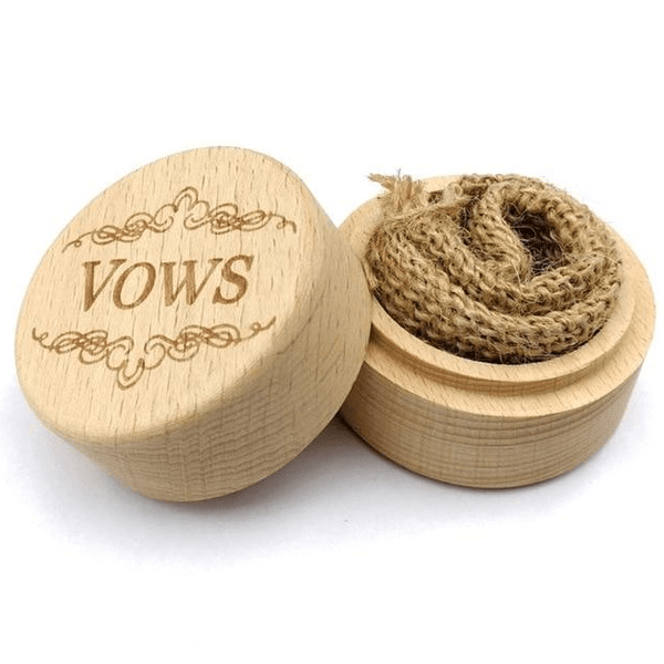 Wooden Wedding Engagement Ring Box-Vows