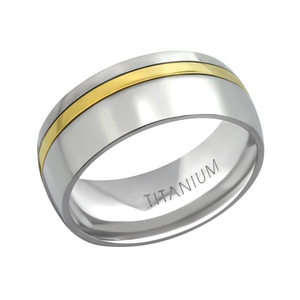 Titanium Gold Line wedding  Ring
