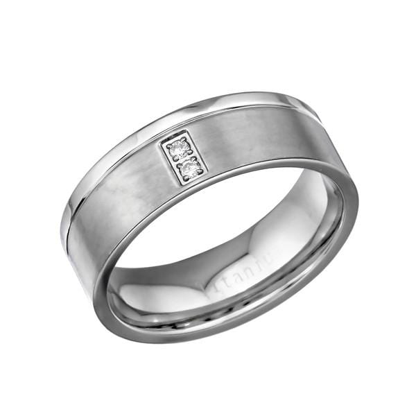 Titanium engagement Ring with CZ 