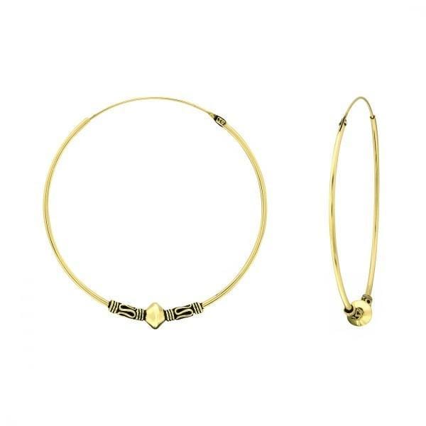 Gold Plated  Large Bali Hoops