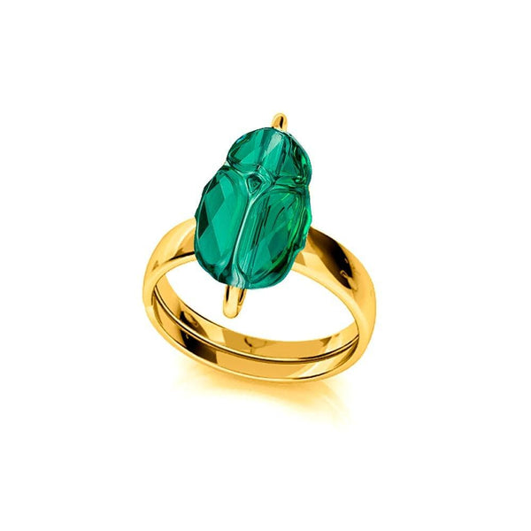 24K Gold Emerald  Ring