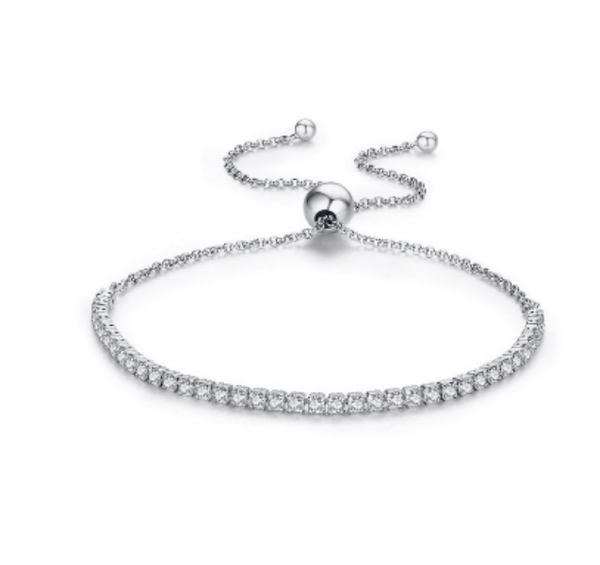 Silver and Crystal Tennis Bracelet