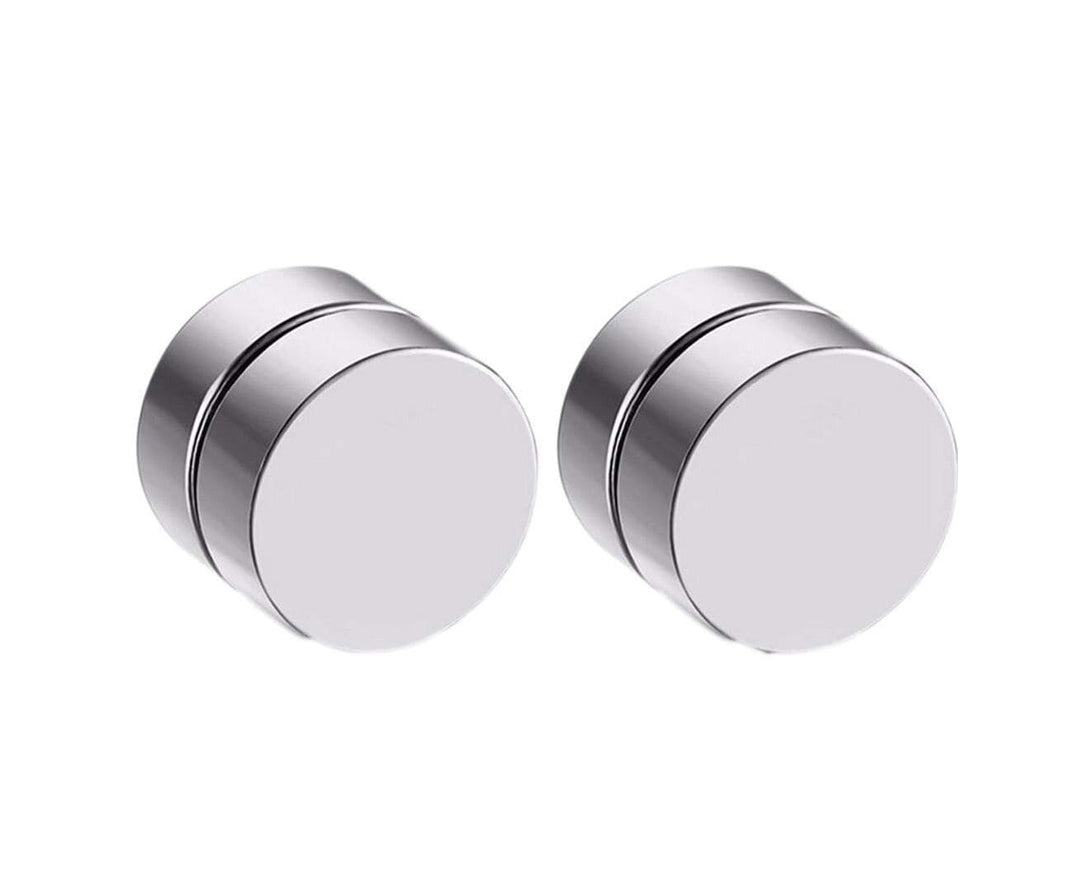 Stainless Steel Sliver Magnetic Clip on  Mens Earrings