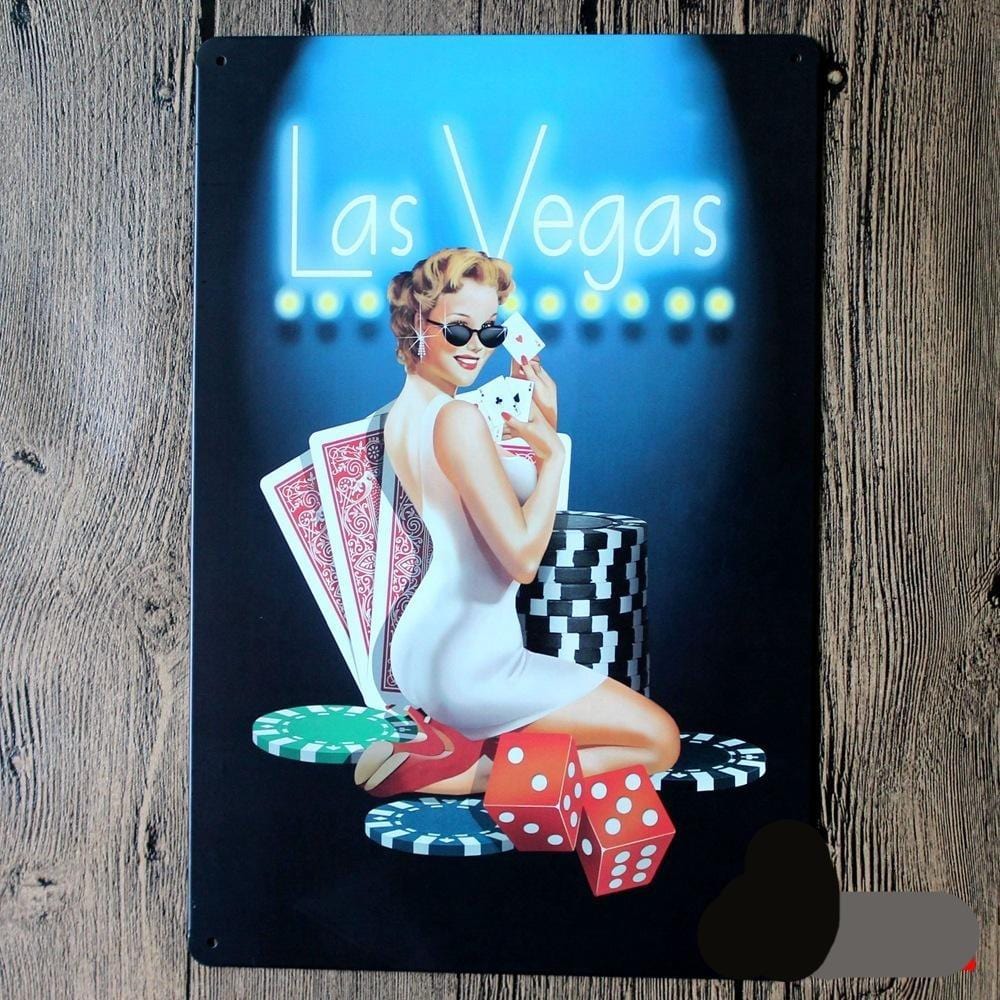 Las Vegas Sexy Girl Tin Poster
