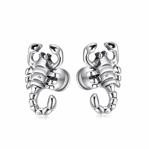 Steel Scorpion Stud Earrings