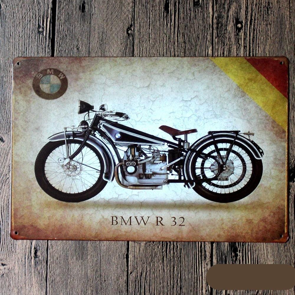 Vintage BMW Motorcycle Poster