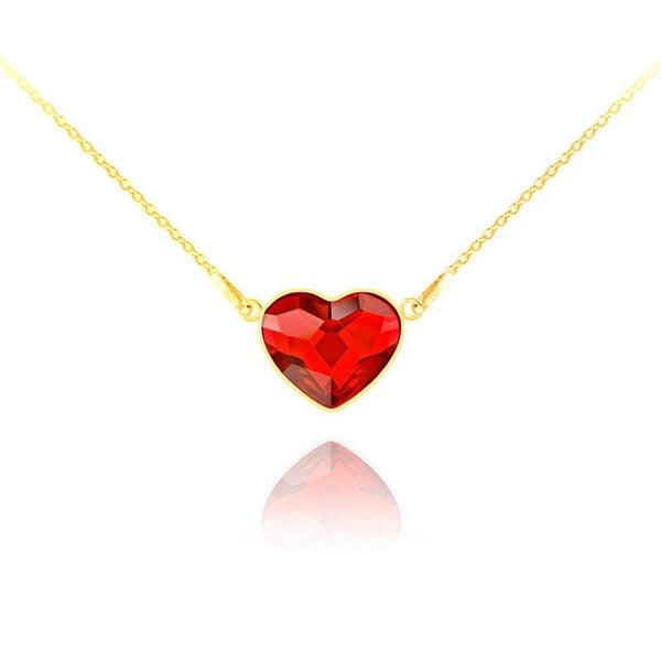  24k Gold Light Siam Heart Necklace