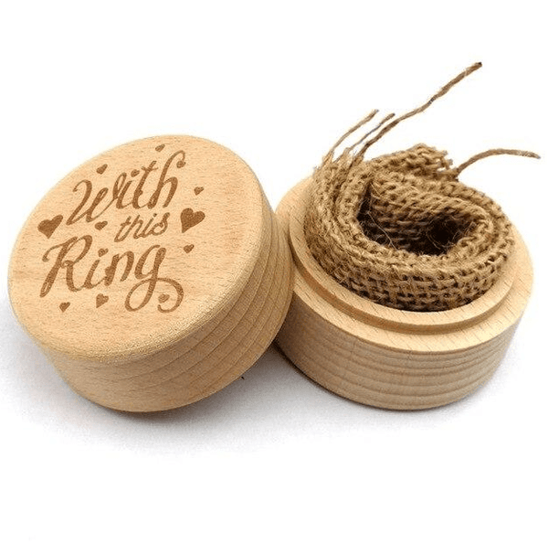 Wooden Wedding Engagement Ring Box-With This Ring