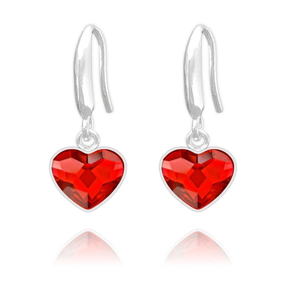 Siam Silver Heart Earrings 