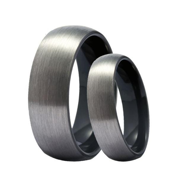 Tungsten 8mm Charcoal Tungsten Wedding Ring