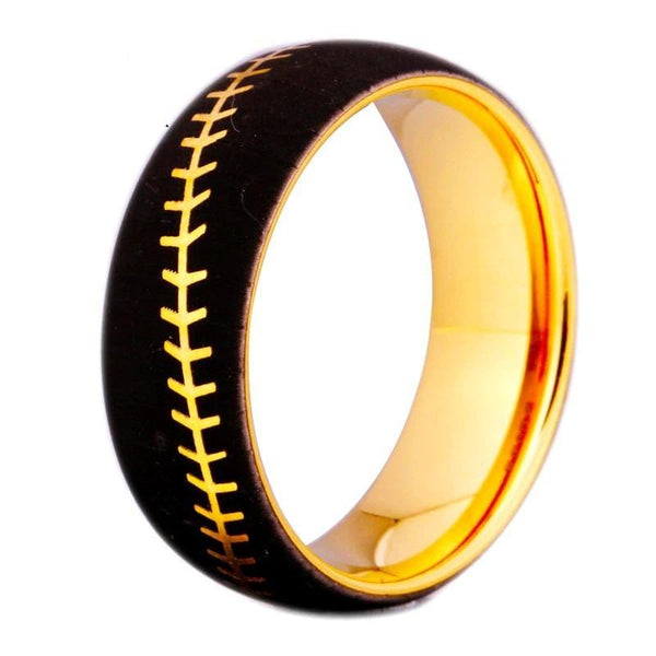 Tungsten Two Tone Baseball Ring