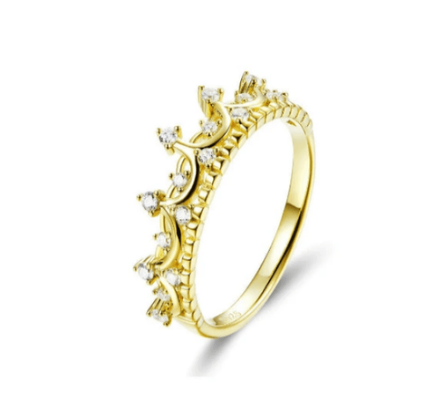 Silver Gold princess Wedding Engagement Ring