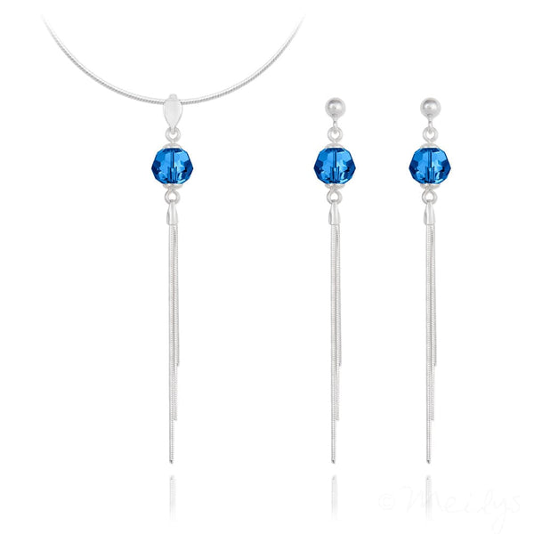 Capri Blue Silver Jewellery Set