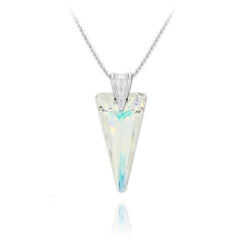 Silver Necklace With Agular Swarovski Crystal