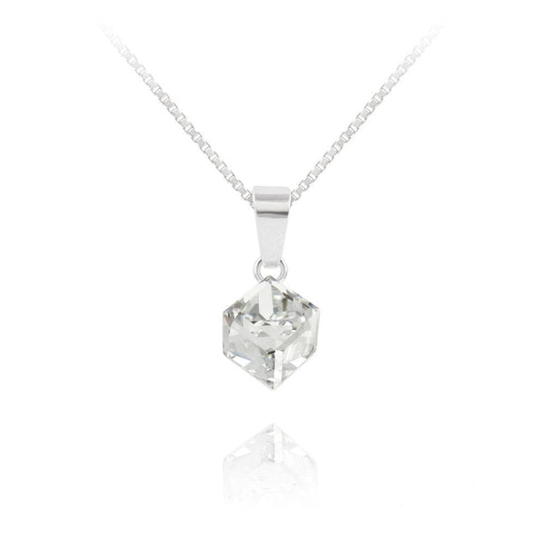 Crystal White Cube Necklace