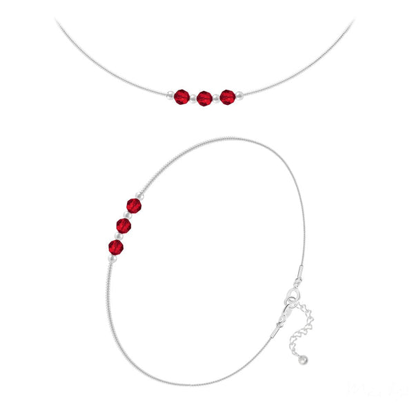 Red Siam Necklace & Bracelet Fine Jewellery Set